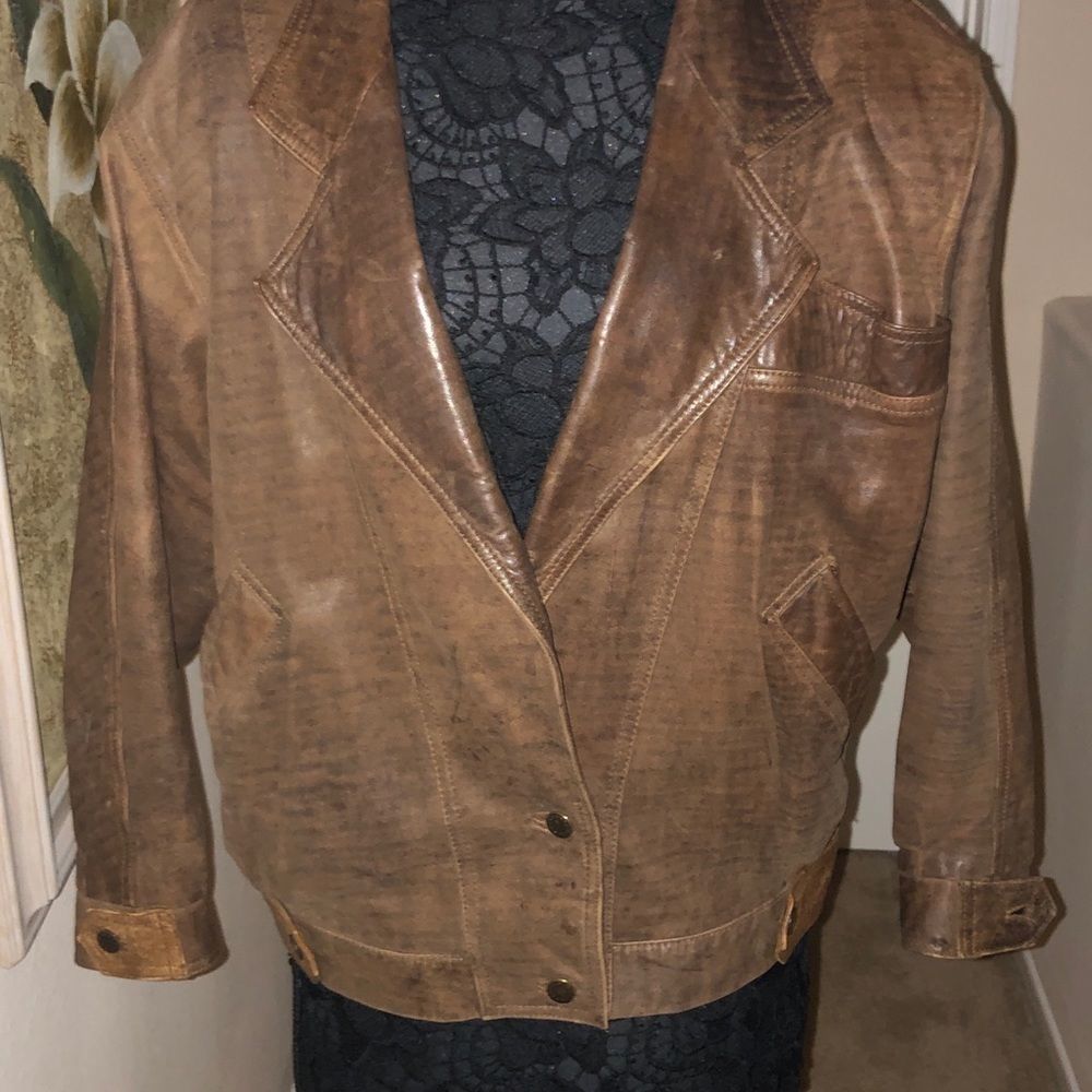 Vintage Leather Bomber Jacket